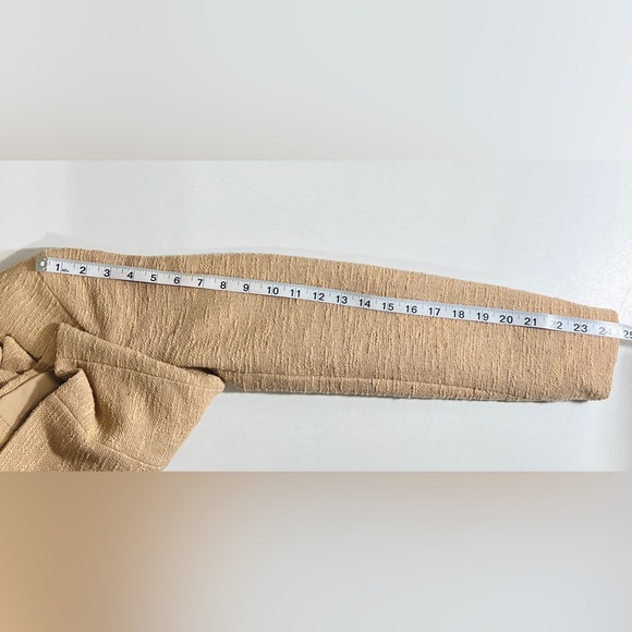 House of Harlow 1960 Tan Tweed Cropped Blazer Gold Buttons Old Money Small - Picture 11 of 12